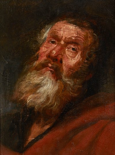 Fejvázlat egy apostolról (olaj, papír vászonra fektetve, tölgyfatáblára rakva) alkotó: Flemish School