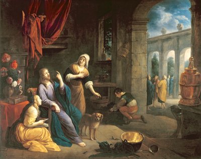 Jézus Márta és Mária otthonában alkotó: Flemish School