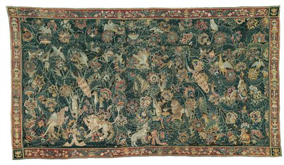 Nagylevelű zöldellő állatokkal és madarakkal, 1525-50 alkotó: Flemish School