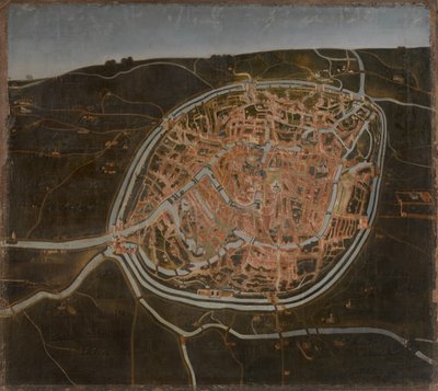 Brugge térképe (olaj, vászon) alkotó: Flemish School