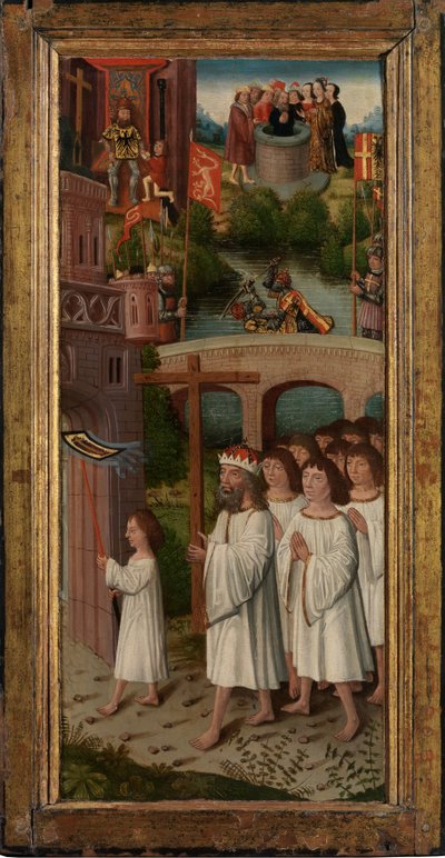 Jelenetek a Szent Kereszt legendájából (olaj a táblán) alkotó: Flemish School
