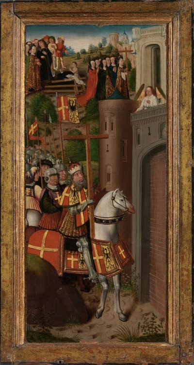 Jelenetek a Szent Kereszt legendájából (olaj a táblán) alkotó: Flemish School