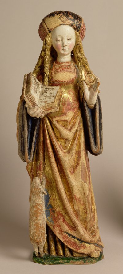 St. Agnes, Mechelen Iskola, 1500 körül (polikróm és aranyozott tölgy) alkotó: Flemish School