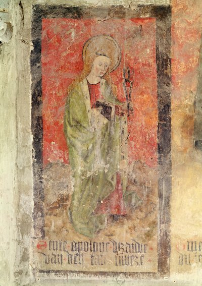 Szent Apollónia, falfestmény a kriptából, 1480-1540 körül alkotó: Flemish School
