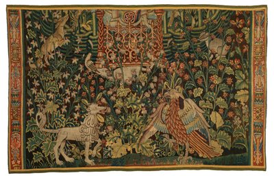 Gobelin, Park au Cerfs töredék, 1500-25 körül készült (gyapjú) alkotó: Flemish School