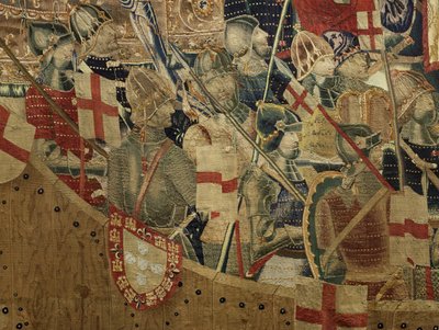 V. Alfonso portugál király hódításait bemutató kárpit (Conquistas de Alfonso V de Portugal), Tournai. Részlet. (Gyapjú és selyem) alkotó: Flemish School