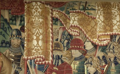 V. Alfonso portugál király hódításait bemutató kárpit (Conquistas de Alfonso V de Portugal), Tournai. Részlet. (Gyapjú és selyem) alkotó: Flemish School