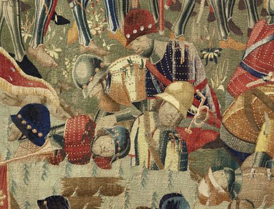 V. Alfonso portugál király hódításait bemutató kárpit (Conquistas de Alfonso V de Portugal), Tournai. Részlet. (Gyapjú és selyem) alkotó: Flemish School