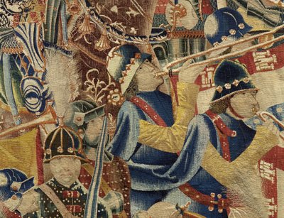 V. Alfonso portugál király hódításait bemutató kárpit (Conquistas de Alfonso V de Portugal), Tournai. Részlet. (Gyapjú és selyem) alkotó: Flemish School