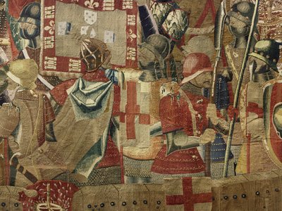 V. Alfonso portugál király hódításait bemutató gobelin (Conquistas de Alfonso V de Portugal), Tournai. Részlet. (Gyapjú és selyem) alkotó: Flemish School