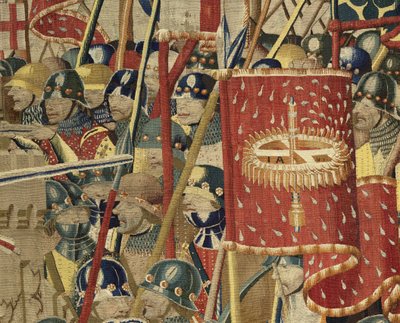 V. Alfonso portugál király hódításait bemutató gobelin (Conquistas de Alfonso V de Portugal), Tournai. Részlet. (Gyapjú és selyem) alkotó: Flemish School