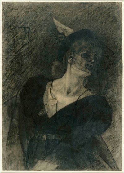A szemüveges nő. Hölgy Lorgnette-vel, c. 1870. alkotó: Félicien Rops