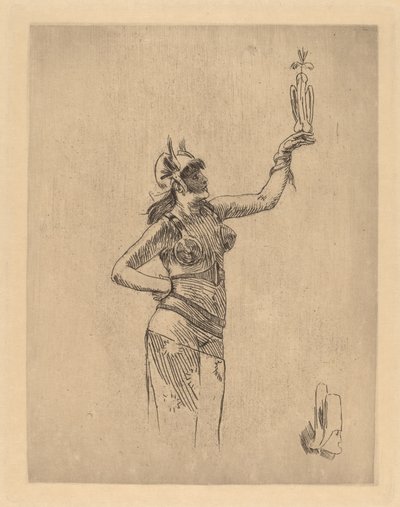 A Falconer La fauconniere. alkotó: Félicien Rops