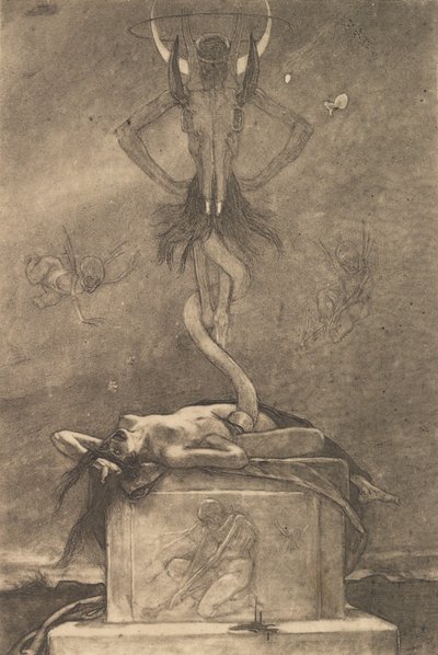 Az áldozat, a The Satanic Ones-ból, kb. 1882., kb. 1882. alkotó: Félicien Rops