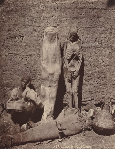 Momies Egyptiennes Egyiptomi múmiák, c. 1870. alkotó: Félix Bonfils
