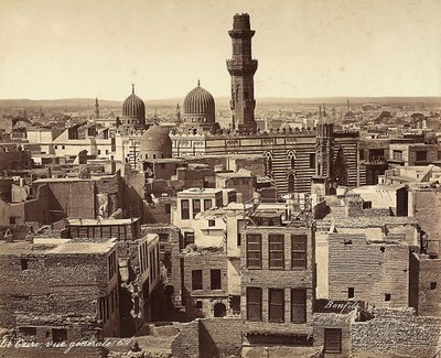 Panorámás kilátás Kairóra, Egyiptom alkotó: Félix Bonfils