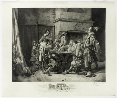 Partie perdue (Katonák játékkártyák) alkotó: Félix Henri Bracquemond