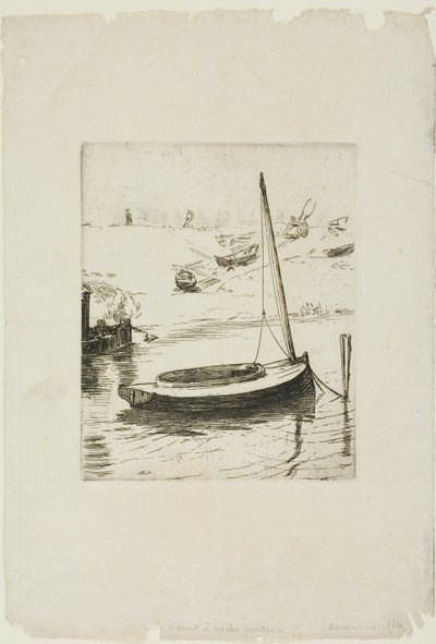 A hajó leeresztett vitorlával alkotó: Félix Henri Bracquemond