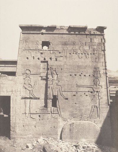 Fileh Philæ szigete, Második Pilon – Keleti rész a Pla... felől nézve, 1851-52, nyomtatva 1853-54. alkotó: Félix Teynard