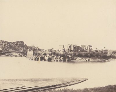 Fileh Philæ szigete, Általános nézet Délkeletről a B pontnál, 1851-52, nyomtatva 1853-54. alkotó: Félix Teynard