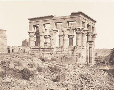 Fileh Philae szigete, East Block – Oldalnézet a D pontból, 1851-52, nyomtatva 1853-54. alkotó: Félix Teynard