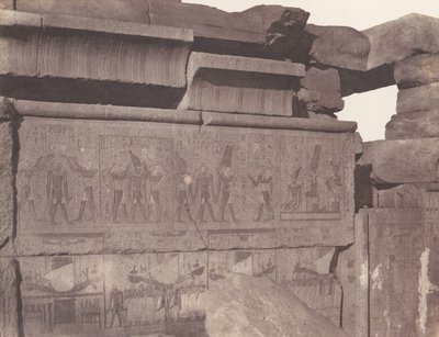 Karnak Théba, Palota - Gránit építése - Faragott díszítés..., 1851-52, nyomtatott 1853-54. alkotó: Félix Teynard