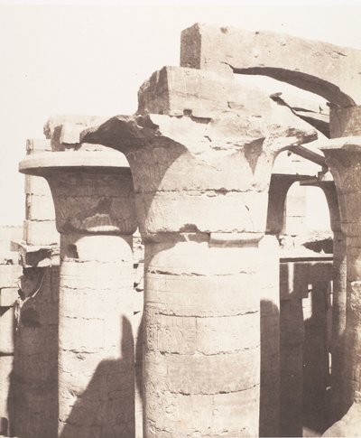 Karnak Théba, Palota - Hypostyle Hall - Central Colonnade - Chapter..., 1851-52, nyomtatott 1853-54. alkotó: Félix Teynard