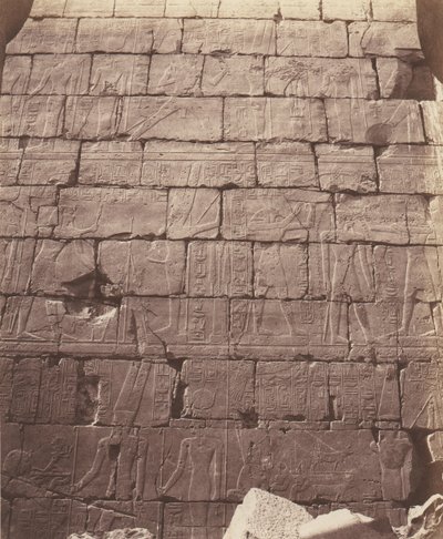 Karnak Théba, Palota - Hypostyle Hall - Az Int... dekorációja, 1851-52, nyomtatva 1853-54. alkotó: Félix Teynard