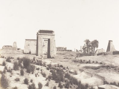 Karnak Théba, A B pontból vett romok általános képe, 1851-52, nyomtatva 1853-54. alkotó: Félix Teynard