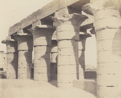 Louksor Thèbes. Construction Centrale - Grande Colonnade, 1851-52, nyomtatott 1853-54. alkotó: Félix Teynard