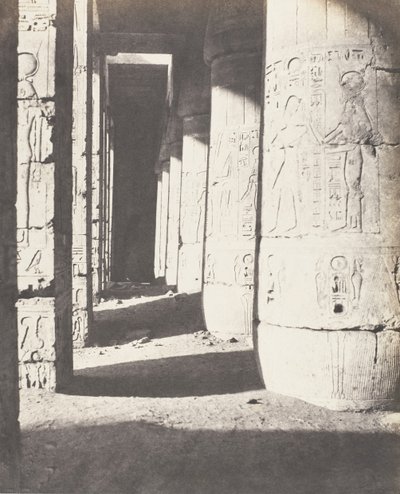 Medinet-Abou Thebes, Later Constructions - Second Court - Ga..., 1851-52, printed 1853-54. alkotó: Félix Teynard