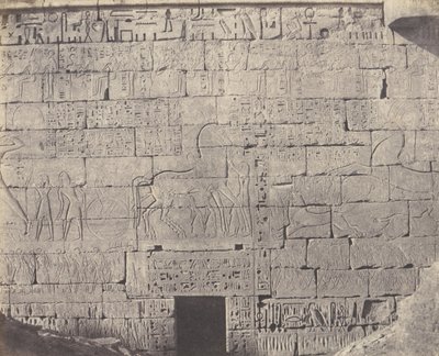 Medinet-Abou Thebes, Constructions Posteriores - Fragment de Sculpt..., 1851-52, nyomtatva 1853-54. alkotó: Félix Teynard