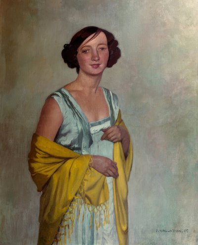 Egy hölgy portréja sárga sállal alkotó: Félix Vallotton
