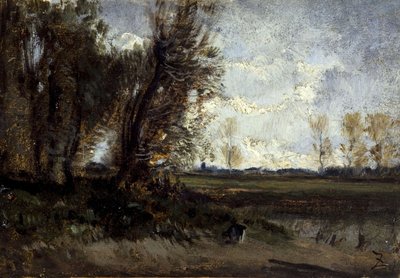 A tó, 1850 és 1860 között (olaj, papír, vászon) alkotó: Félix Ziem