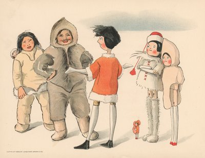 Illusztráció a The Golliwoggs Polar Adventures-hez alkotó: Florence K. Upton