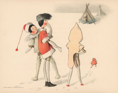 Illusztráció a The Golliwoggs Polar Adventures-hez alkotó: Florence K. Upton