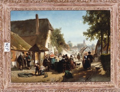 Ebéd a fogadóban, 1886 alkotó: Florent Nicolas Crabeels