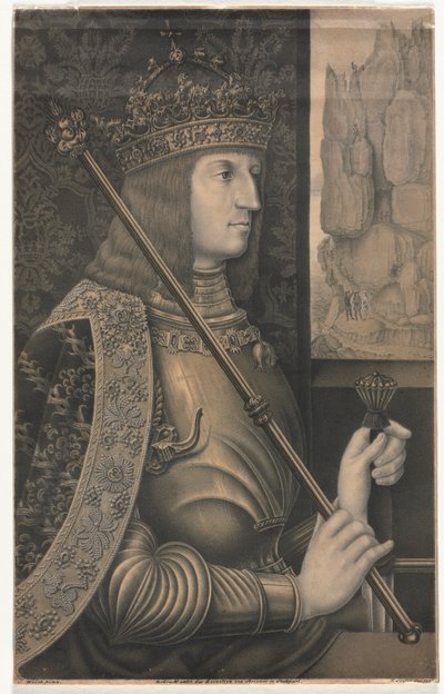 Maximilian I. császár portréja koronával és jogarral, 1825. alkotó: Florentin Lauter
