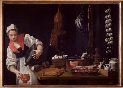 Fiatal nő a konyhában (olaj, vászon alkotó: Florentine School