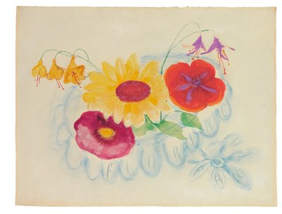 Nyári csokor, 1920 körül (vegyes média papíron) alkotó: Florine Stettheimer