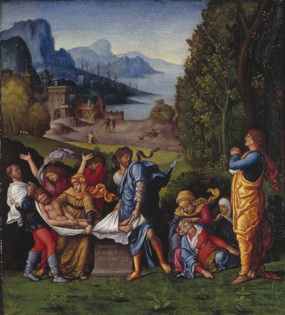 Holland: Krisztus sírba temetése A sírba temetés alkotó: Follower of Andrea Mantegna
