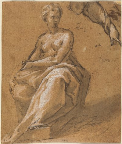 Ülő akt drapériával alkotó: Follower of Bartholomaeus Spranger