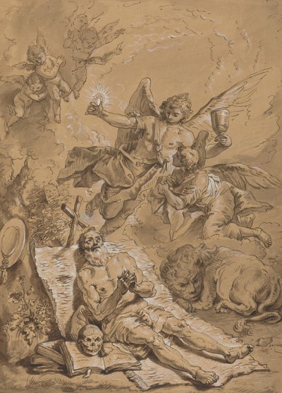 Szent Jeromos utolsó áldozása alkotó: Follower of Francesco Fontebasso