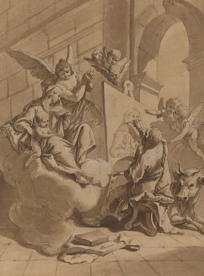 Szent Lukács a Szűz festménye alkotó: Follower of Francesco Fontebasso