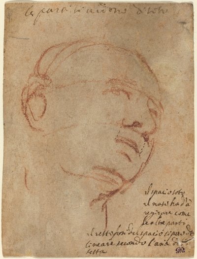 Egy ember feje alkotó: Follower of Michelangelo
