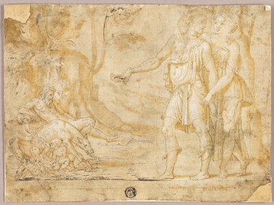 Faustulus és Merentia Fedezze fel Romulust és Remust alkotó: Fontainebleau School