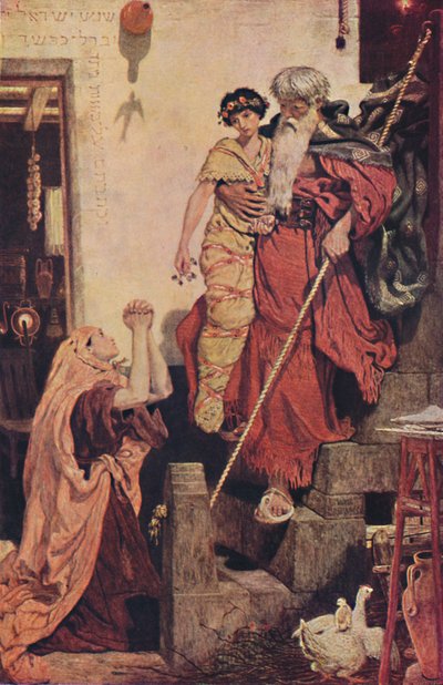 Illés helyreállítja az özvegyek fiát, 1868, 1947 alkotó: Ford Madox Brown