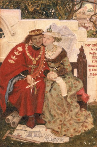 King Renes Nászút (wc papíron) alkotó: Ford Madox Brown