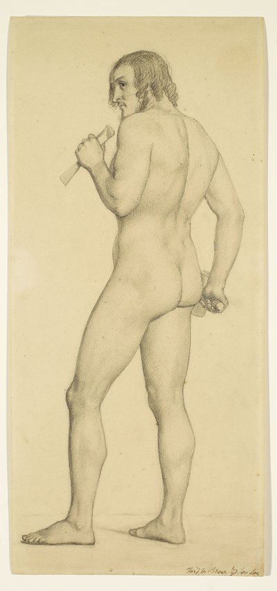 Férfi - Akadémiai akt Tanulmány pózolt szobrászként alkotó: Ford Madox Brown