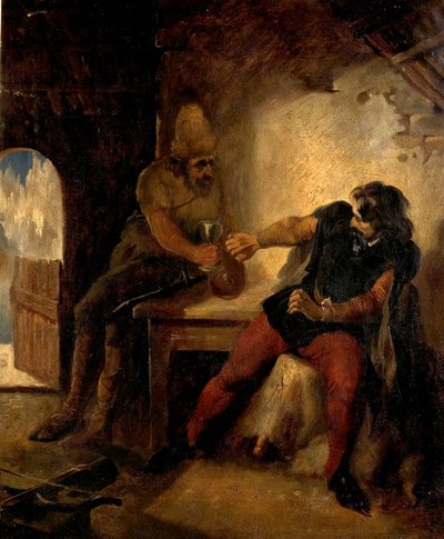 Manfred a zergevadász kunyhóban, 1850 körül alkotó: Ford Madox Brown